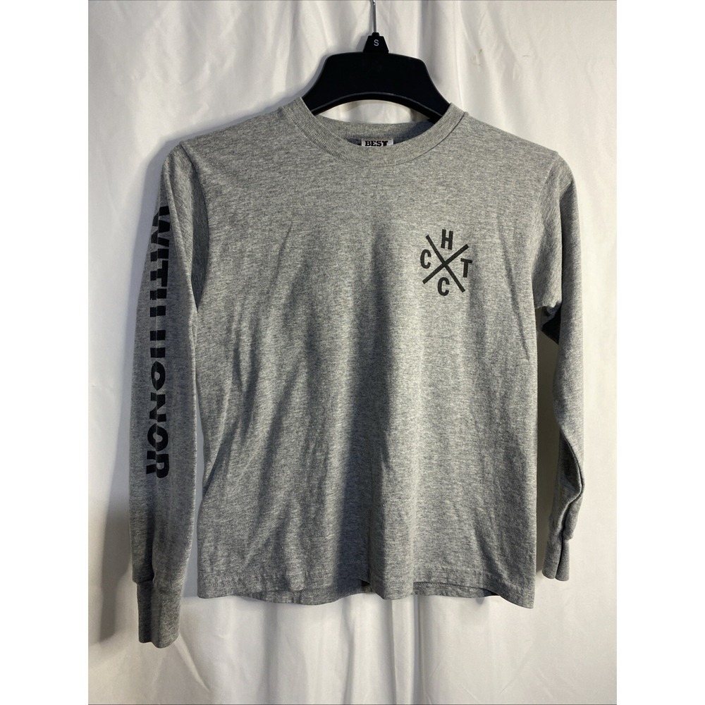Fruit of the Loom With Honor Band T-Shirt Youth 10/12 Grey Good HCTC Hardcore